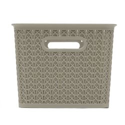 6 pieces of Home Basics 5 Liter Plastic Basket With Handles, Grey