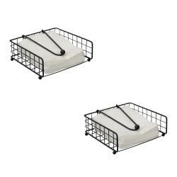 12 pieces of Home Basics Grid Collection Napkin Holder With Weighted Pivoting Arm, Black