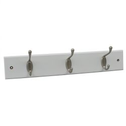 12 pieces of Home Basics 3 Double Hook Wall Mounted Hanging Rack, White
