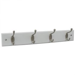 12 pieces of Home Basics 4 Double Hook Wall Mounted Hanging Rack, White