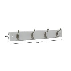 12 pieces of Home Basics 4 Double Hook Wall Mounted Hanging Rack, White
