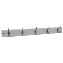 12 pieces of Home Basics 5 Double Hook Wall Mounted Hanging Rack, White