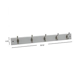 12 pieces of Home Basics 5 Double Hook Wall Mounted Hanging Rack, White