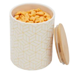 12 pieces of Home Basics Cubix Large Ceramic Canister With Bamboo Top