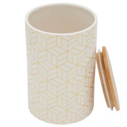 12 pieces of Home Basics Cubix X-Large Ceramic Canister With Bamboo Top