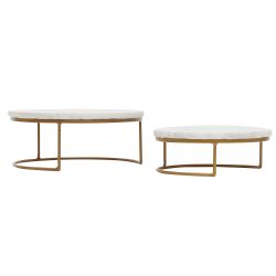 4 pieces of Home Basics 2 Piece Round Marble Food Display Risers, White