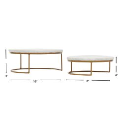 4 pieces of Home Basics 2 Piece Round Marble Food Display Risers, White
