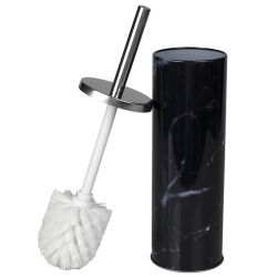 12 pieces of Home Basics HidE-Away Faux Marble Toilet Brush Set, Black