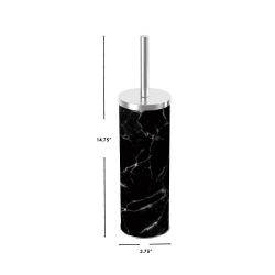 12 pieces of Home Basics HidE-Away Faux Marble Toilet Brush Set, Black