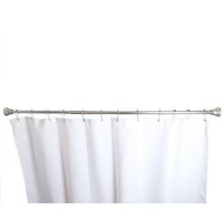 12 pieces of Home Basics Empire 47-72gc Adjustable Tension Mounted Straight Steel Shower Curtain Rod, Satin Nickel