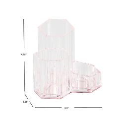 12 pieces of Home Basics TrI-Stand Plastic Cosmetic Organizer With Rose Bottom