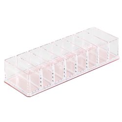 12 pieces of Home Basics 8 Compartment Plastic Cosmetic Organizer With Rose Bottom