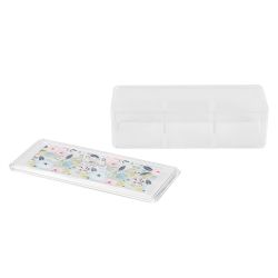 12 pieces of Home Basics Floral Plastic Cosmetic Box, Clear