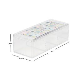 12 pieces of Home Basics Floral Plastic Cosmetic Box, Clear