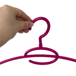 12 pieces of Home Basics Tubular Plastic Hanger With Concave Sides And Center Accessory Hook, (pack Of 10), Fuchsia