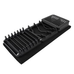 12 pieces of Home Basics 3 Section Dish Drying Rack With Mat, Black