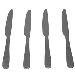 24 pieces of Home Basics Hammered Stainless Steel Dinner Knives, (pack Of 4), Silver