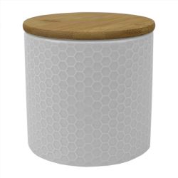 12 pieces of Home Basics Honeycomb Small Ceramic Canister, White