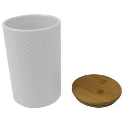 12 pieces of Home Basics Honeycomb Large  Ceramic Canister, White