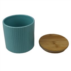 12 pieces Home Basics Chevron Small Ceramic Canister, Turquoise - Storage & Organization