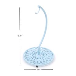 6 pieces of Home Basics Sunflower Cast Iron Banana Fruit Holder, Light Blue