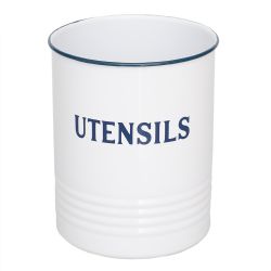 24 pieces of Home Basics Countryside Tin Utensil Holder, White