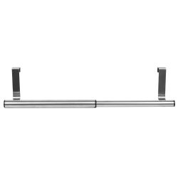 12 pieces of Home Basics Over The Cabinet Door Quick Install Hanging Modern Expandable Steel Towel Storage Rack, Chrome