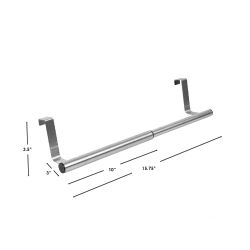 12 pieces of Home Basics Over The Cabinet Door Quick Install Hanging Modern Expandable Steel Towel Storage Rack, Chrome