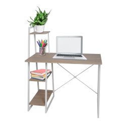Home Basics MultI-Purpose 2 Shelf Mdf Computer Desk, Natural