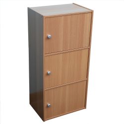 Home Basics 3 Cube Cabinet, Natural