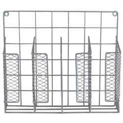 6 pieces of Home Basics Over The Cabinet Vinyl Coated Steel Wrap Organizer, Silver
