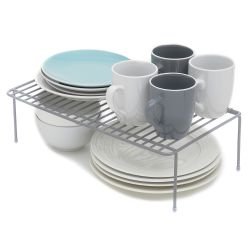 6 pieces of Home Basics Medium Heavy Weight Vinyl Coated Steel Helper Shelf, Silver