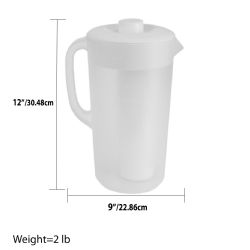 6 pieces of Home Basics 2 Lt Classic Plastic Pitcher With Four Tumblers, White