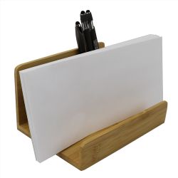 6 pieces of Home Basics 4 Compartment Bamboo Desktop Organizer, Natural