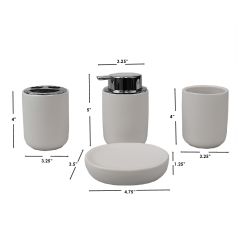 12 pieces of Home Basics Luxem 4 Piece Ceramic Bath Accessory Set, White