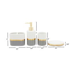 6 pieces of Home Basics Imperial 4 Piece Bath Accessory Set