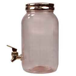 6 pieces of Home Basics 3.78 Lt Plastic Beverage Dispenser, Rose Gold