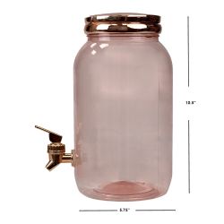 6 pieces of Home Basics 3.78 Lt Plastic Beverage Dispenser, Rose Gold