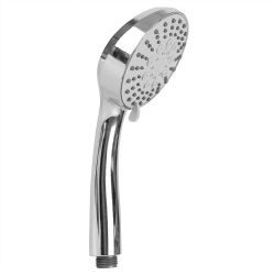 12 Wholesale Home Basics Round 5 Function Handheld Shower Massager with 5 ft Tangle-Free Hose, Chrome
