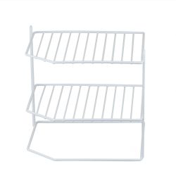 6 pieces of Home Basics 3 Tier Vinyl Coated Steel Corner Organizing Storage Rack, White