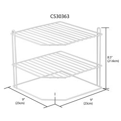 6 pieces of Home Basics 3 Tier Vinyl Coated Steel Corner Organizing Storage Rack, White