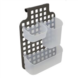 12 pieces of Home Basics 3 Compartment Over The Cabinet Plastic Organizer With Perforated Frame, Grey