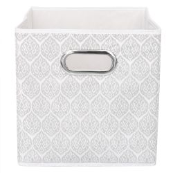 12 pieces of Home Basics Ikat Collapsible NoN-Woven Storage Bin With Grommet Handle, Grey