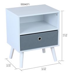 Home Basics 2 Cube Night Stand With NoN-Woven Bin, White