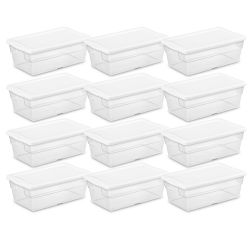 12 pieces of Sterilite 6 Quart / 5.7 Liter Storage Box