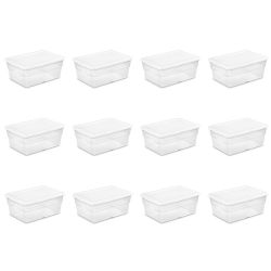 12 pieces of Sterilite 16 Quart / 15 Liter Storage Box