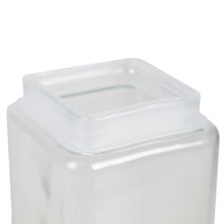 12 pieces Home Basics 67 Oz Square Glass Canister With Bamboo Lid - Storage & Organization