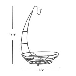 6 Pieces of Home Basics Simplicity Open Steel Wire Fruit Bowl With Detachable Banana Hanger