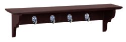 6 pieces of Home Basics Wood Floating Shelf With Key Hooks, Brown