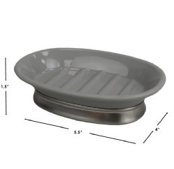 12 pieces of Home Basics Rubberized Plastic Countertop  Pedestal Soap Dish With  NoN-Skid Metal Base